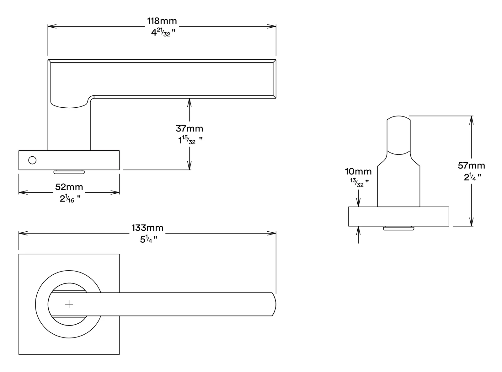 Iver Baltimore Door Lever on Square Rose Pair Entrance Kit Key/Key - Available in Various Finishes - Image 3