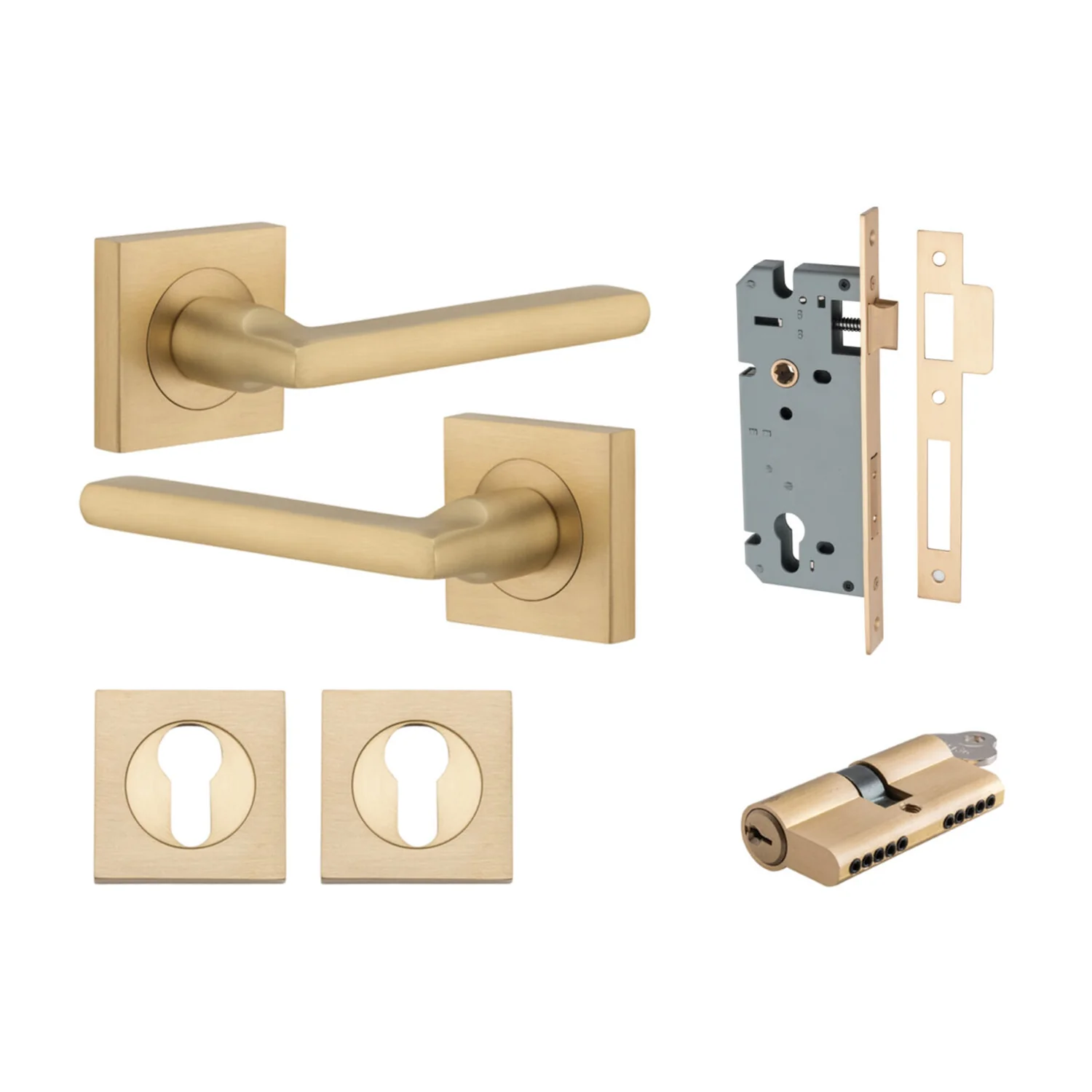 Iver Baltimore Door Lever on Square Rose Pair Entrance Kit Key/Key - Available in Various Finishes - Image 7