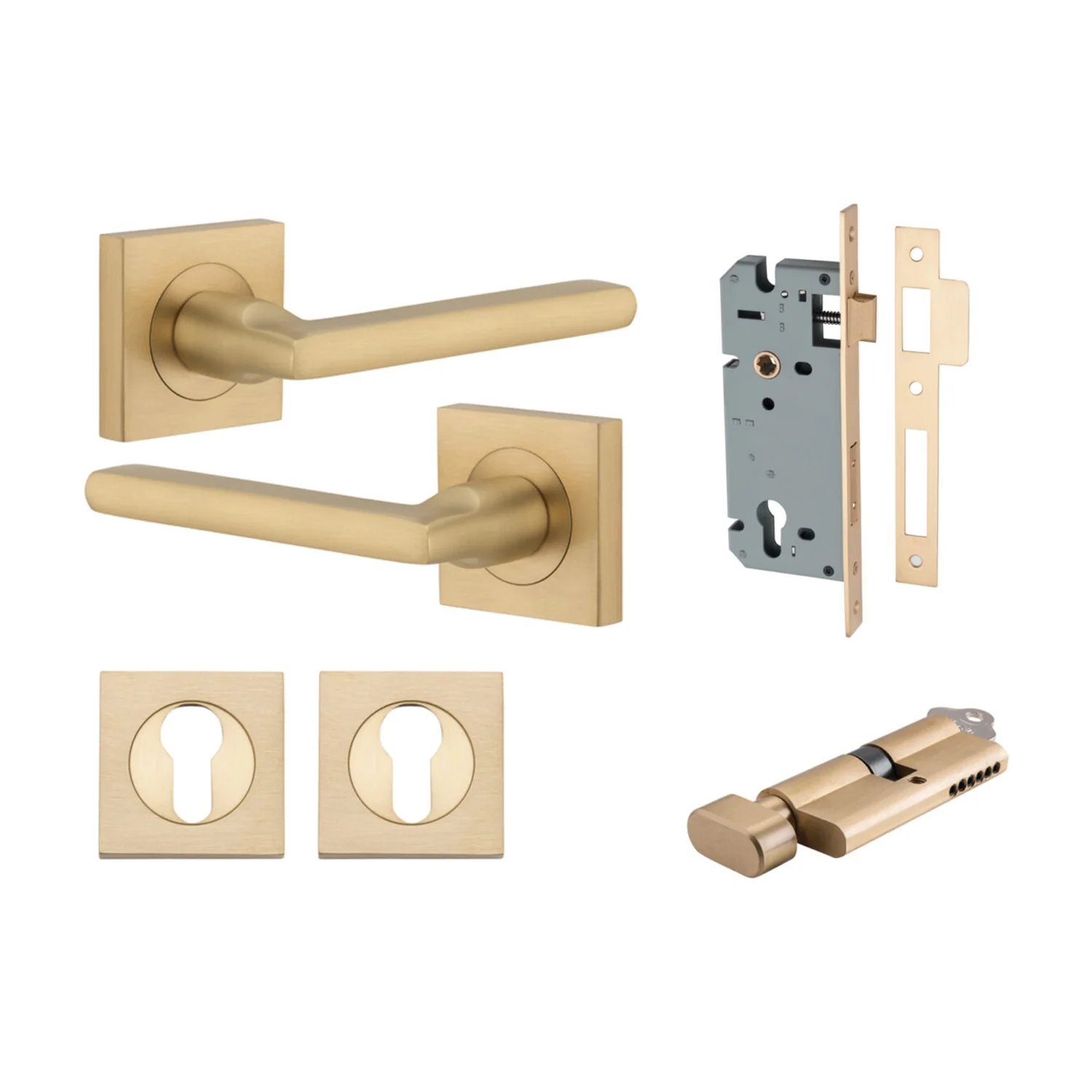 Iver Baltimore Door Lever on Square Rose Pair Entrance Kit Key/Thumb - Available in Various Finishes - Image 7