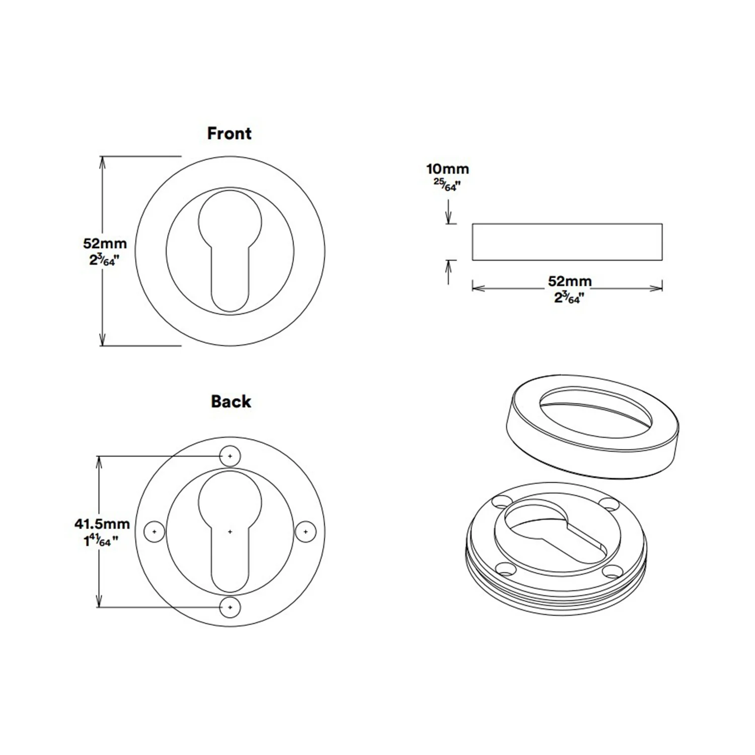 Iver Baltimore Door Pull Handle Entrance Kit Key/Key 600mm - Available in Various Finishes - Image 5