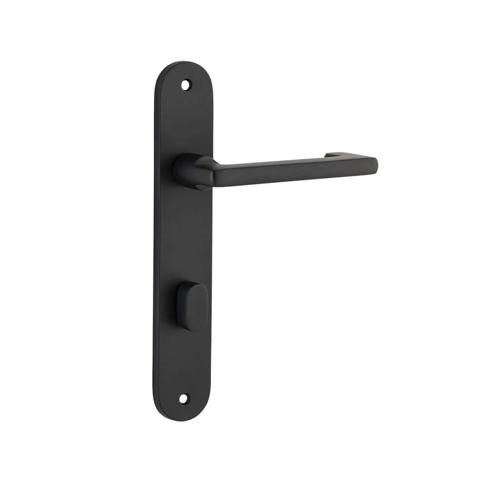 Iver Baltimore Return Door Lever Handle on Oval Backplate Matt Black - Image 4
