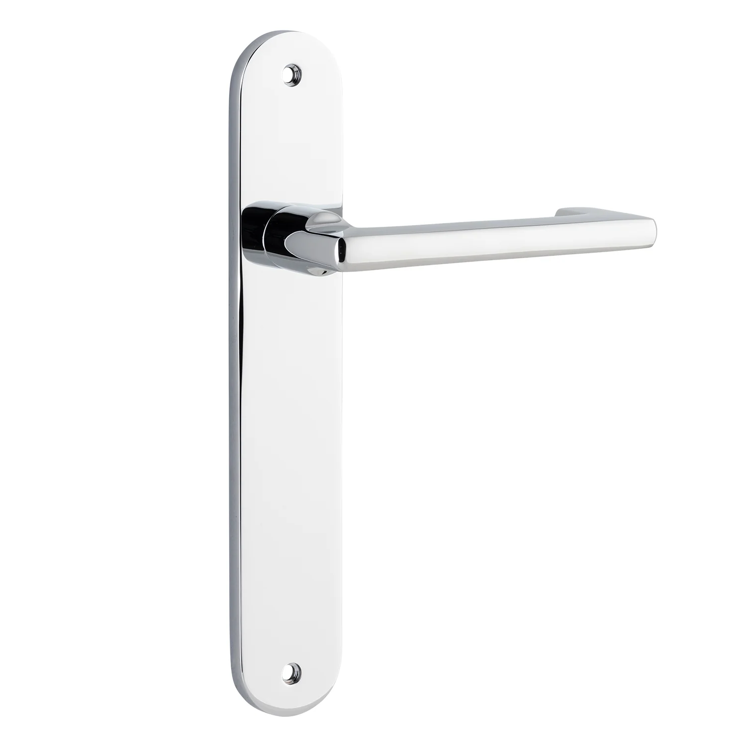 Iver Baltimore Return Door Lever Handle on Oval Backplate Polished Chrome - Image 2