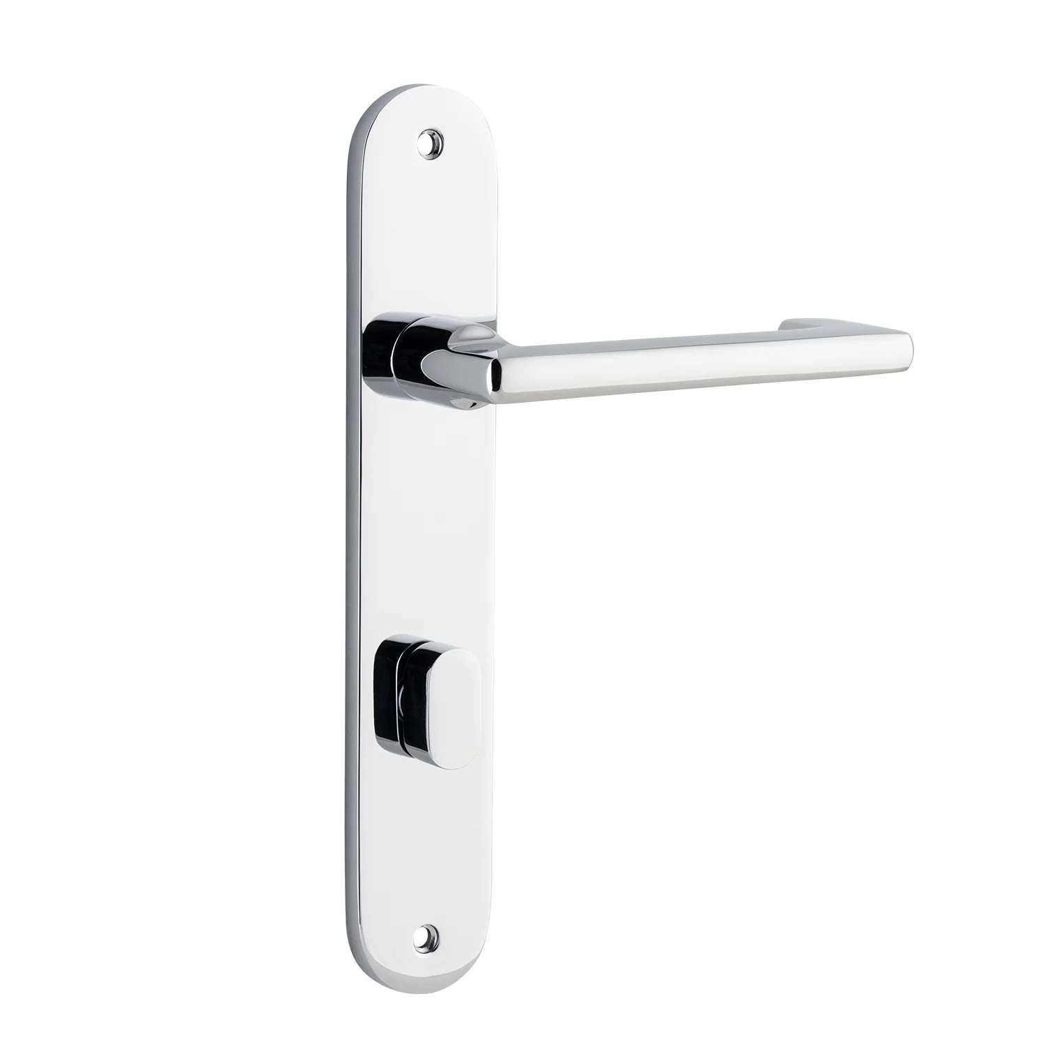 Iver Baltimore Return Door Lever Handle on Oval Backplate Polished Chrome - Image 4