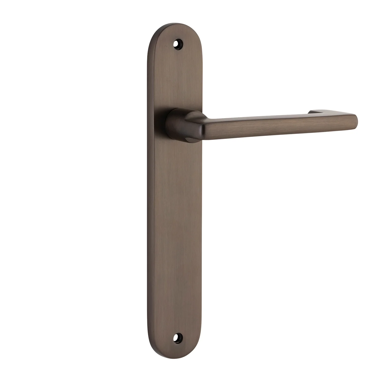 Iver Baltimore Return Door Lever Handle on Oval Backplate Signature Brass - Image 2