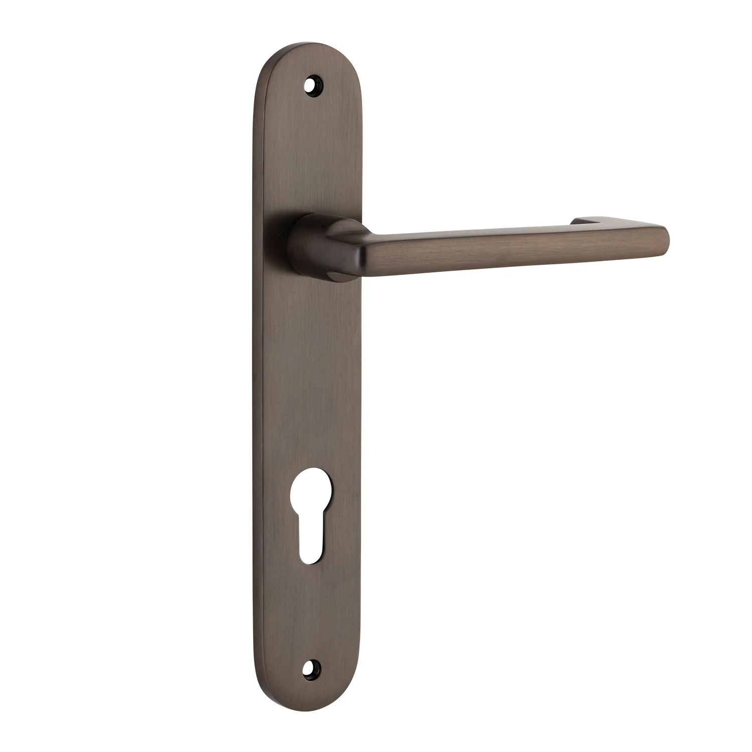 Iver Baltimore Return Door Lever Handle on Oval Backplate Signature Brass - Image 3