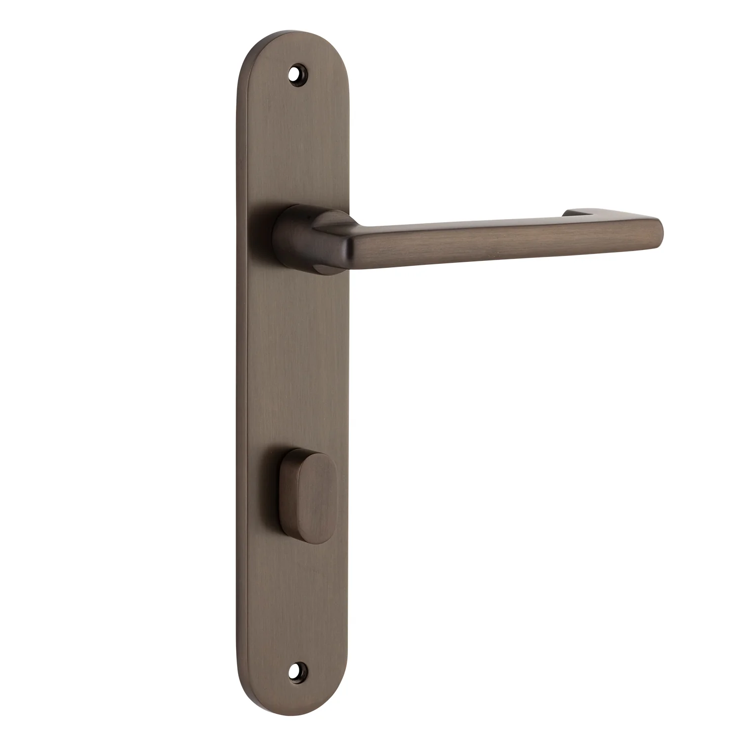 Iver Baltimore Return Door Lever Handle on Oval Backplate Signature Brass - Image 4