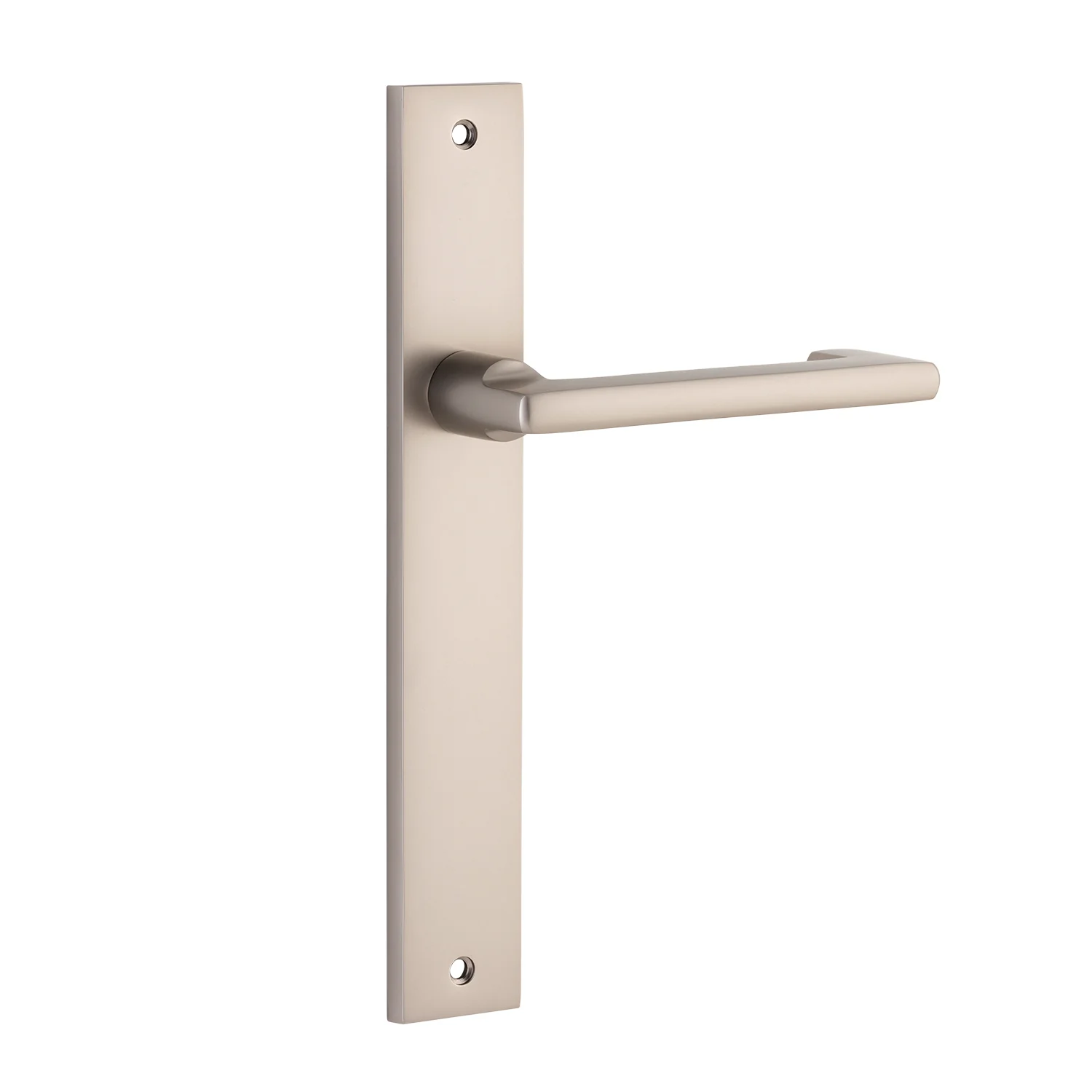 Iver Baltimore Return Door Lever Handle on Rectangular Backplate Satin Nickel - Image 2
