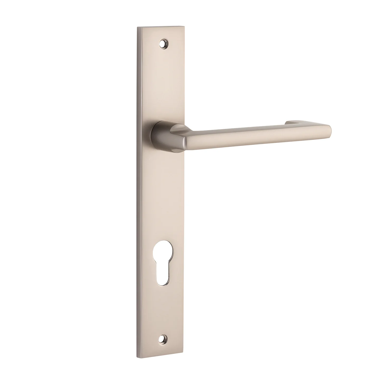 Iver Baltimore Return Door Lever Handle on Rectangular Backplate Satin Nickel - Image 3