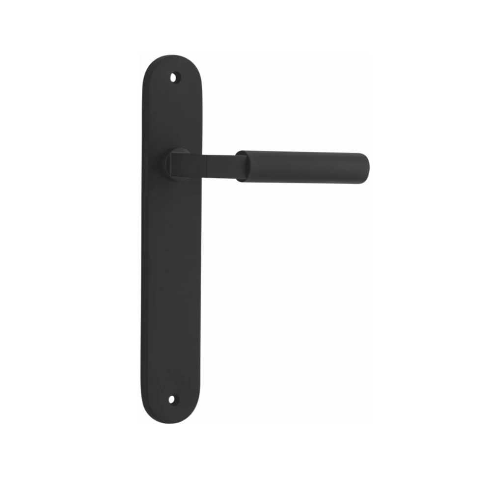 Iver Berlin Door Lever Handle on Oval Backplate Matt Black - Image 4