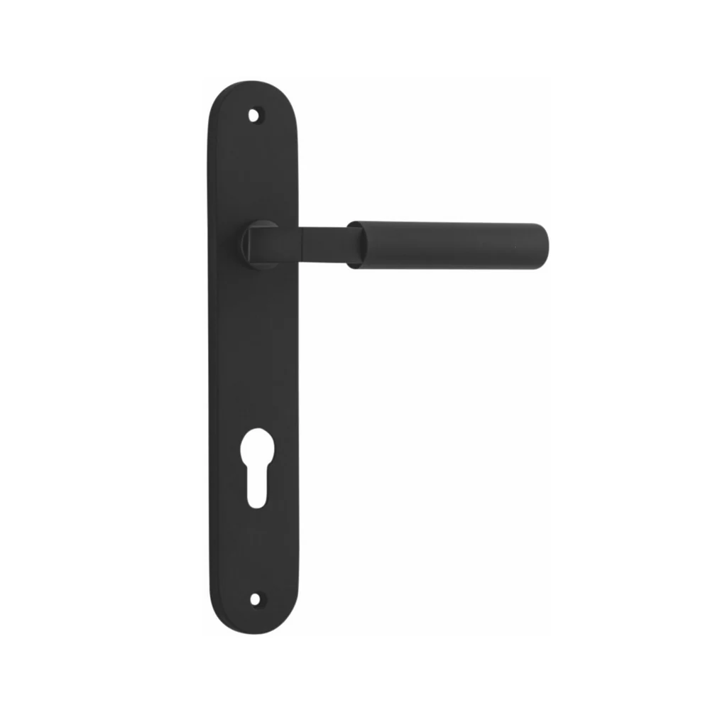 Iver Berlin Door Lever Handle on Oval Backplate Matt Black - Image 5