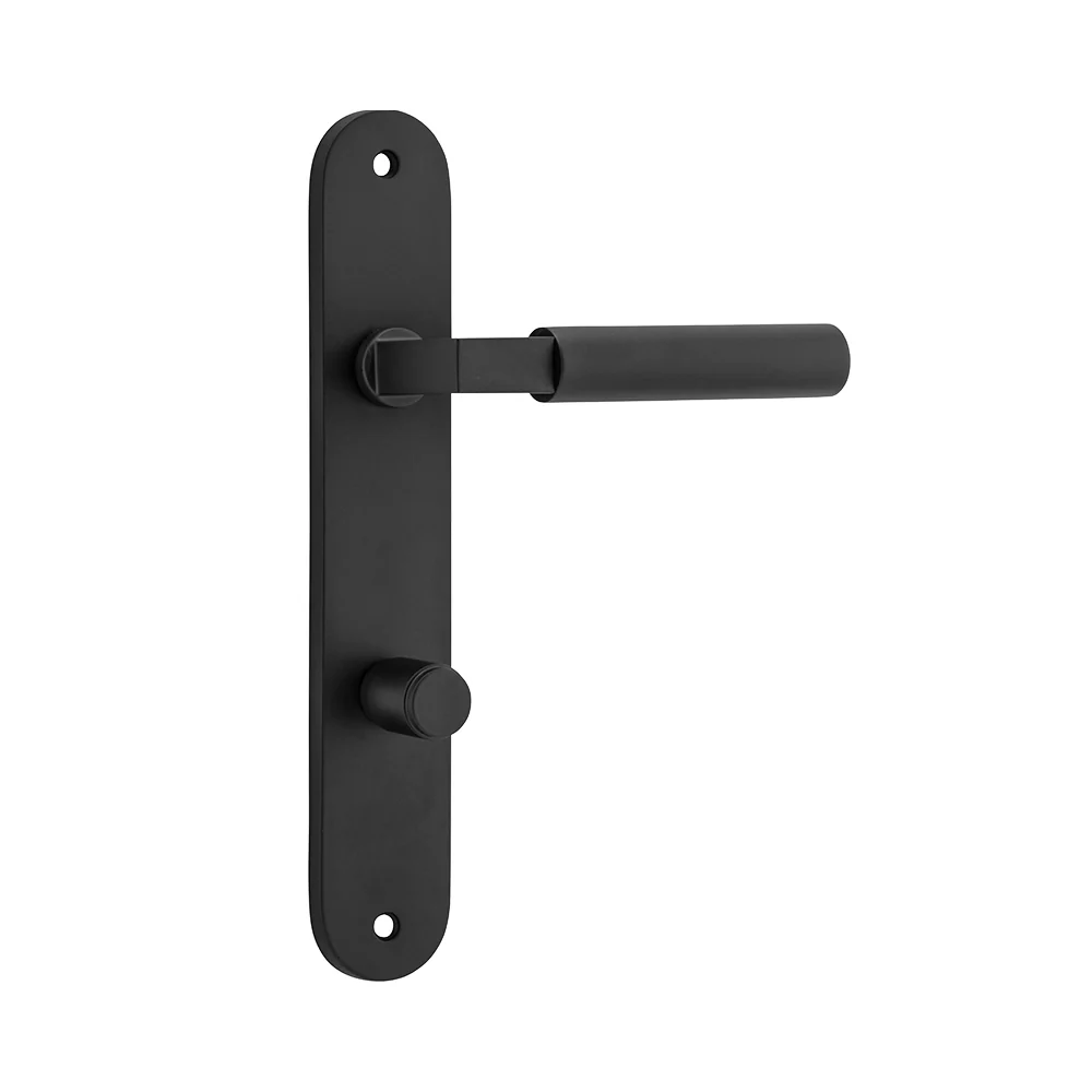 Iver Berlin Door Lever Handle on Oval Backplate Matt Black - Image 6
