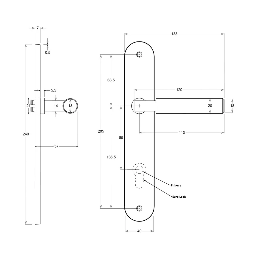 Iver Berlin Door Lever Handle on Oval Backplate Signature Brass - Image 2
