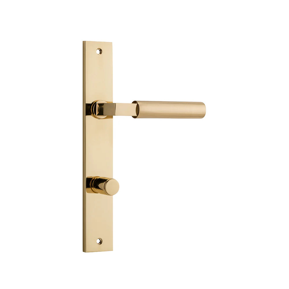 Iver Berlin Door Lever Handle on Rectangular Backplate Polished Brass - Image 6