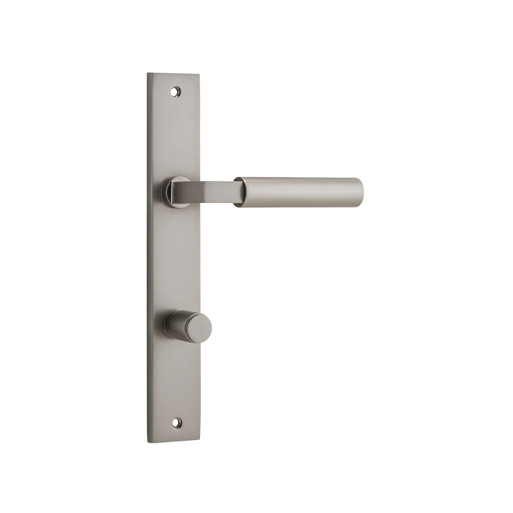 Iver Berlin Door Lever Handle on Rectangular Backplate Satin Nickel - Image 6