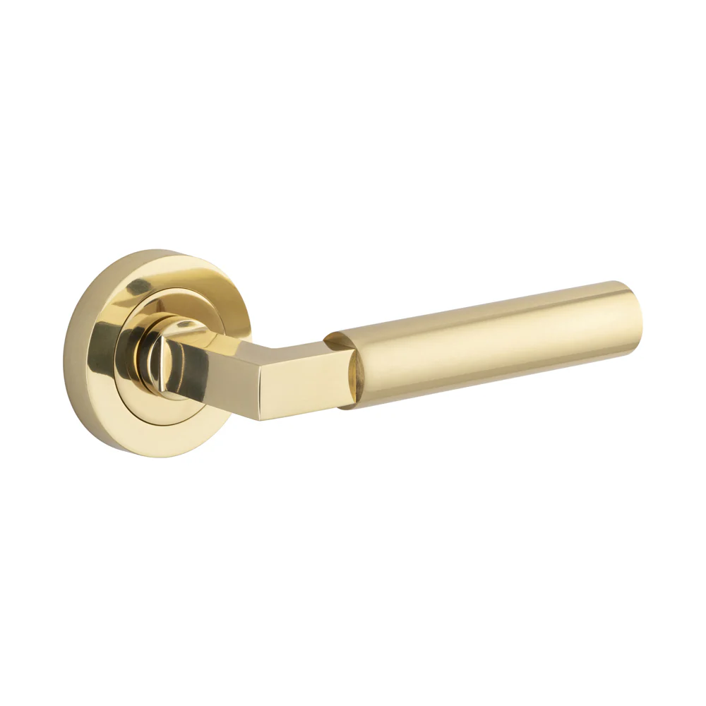 Iver Berlin Door Lever Handle on Round Rose Passage - Image 4