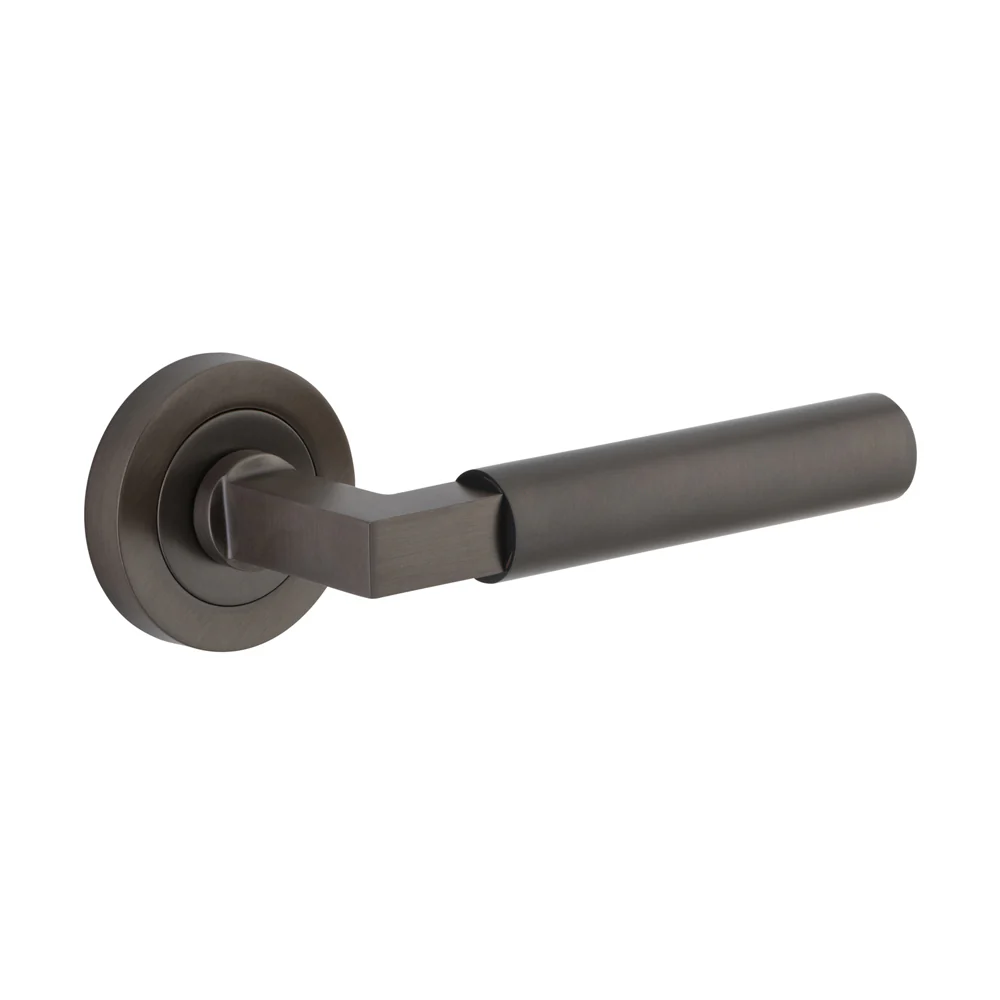 Iver Berlin Door Lever Handle on Round Rose Passage - Image 5