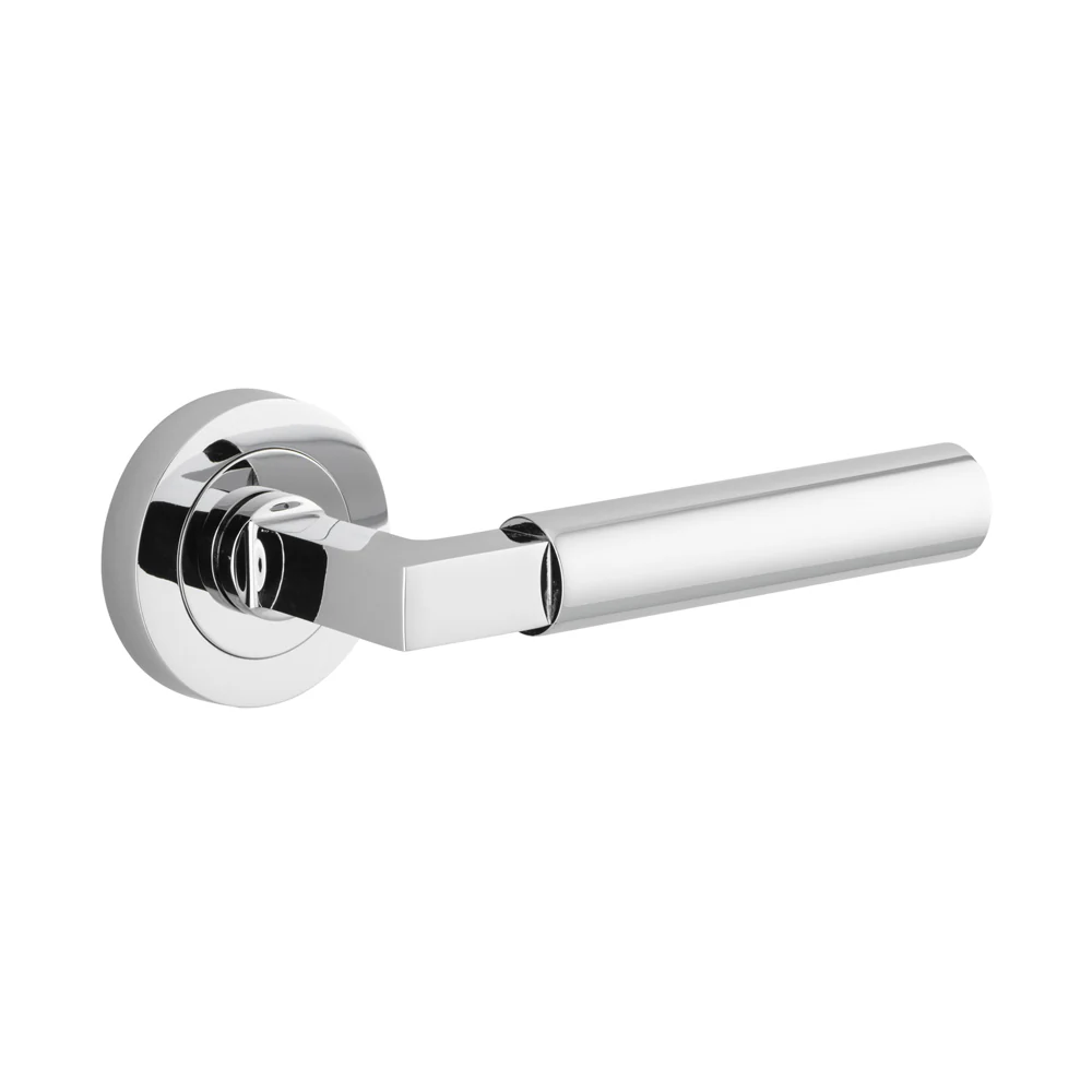 Iver Berlin Door Lever Handle on Round Rose Passage - Image 7