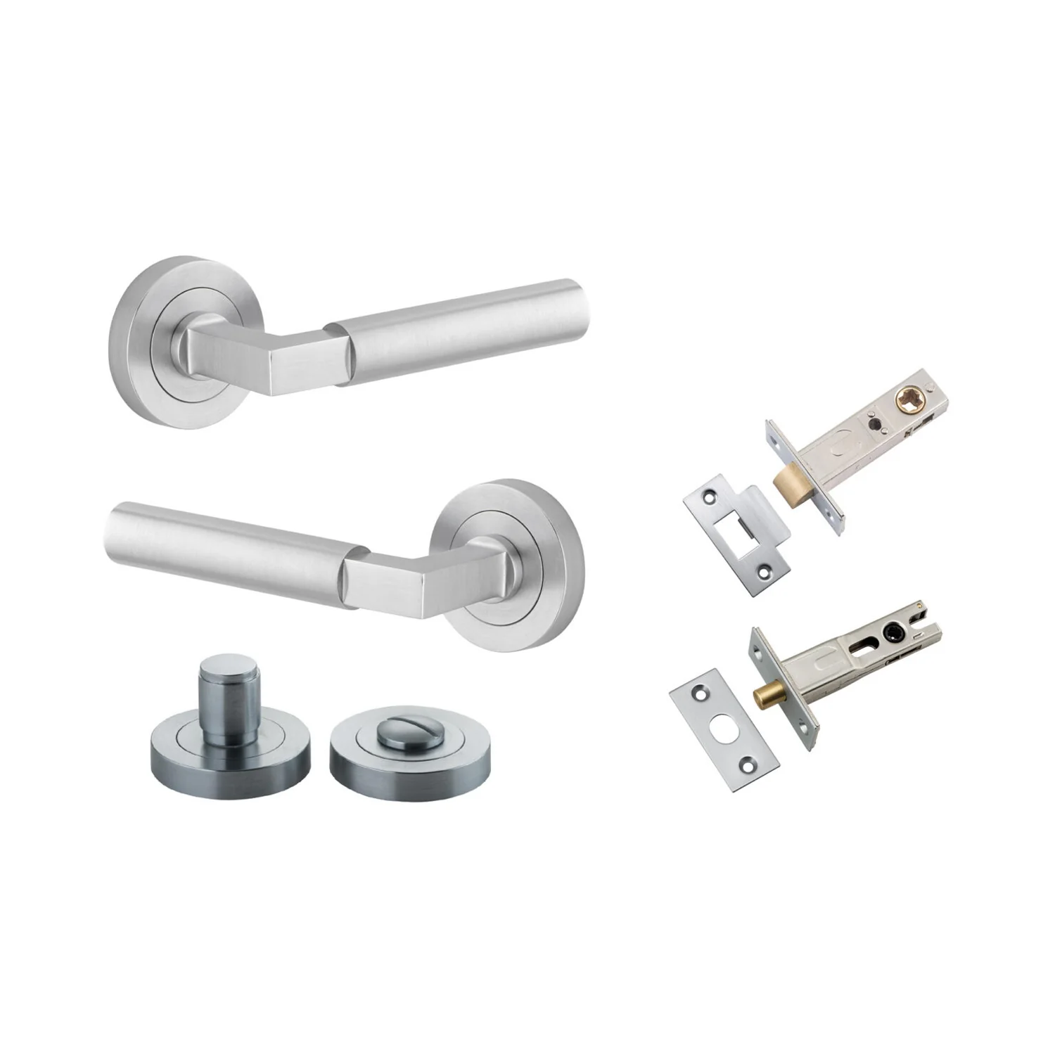 Iver Berlin Door Lever Handle on Round Rose Privacy Kit - Available in Various Finishes - Image 10