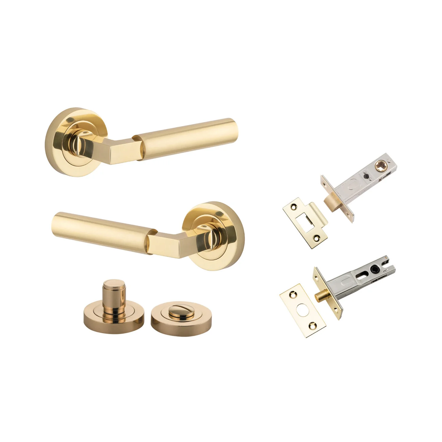 Iver Berlin Door Lever Handle on Round Rose Privacy Kit - Available in Various Finishes - Image 6