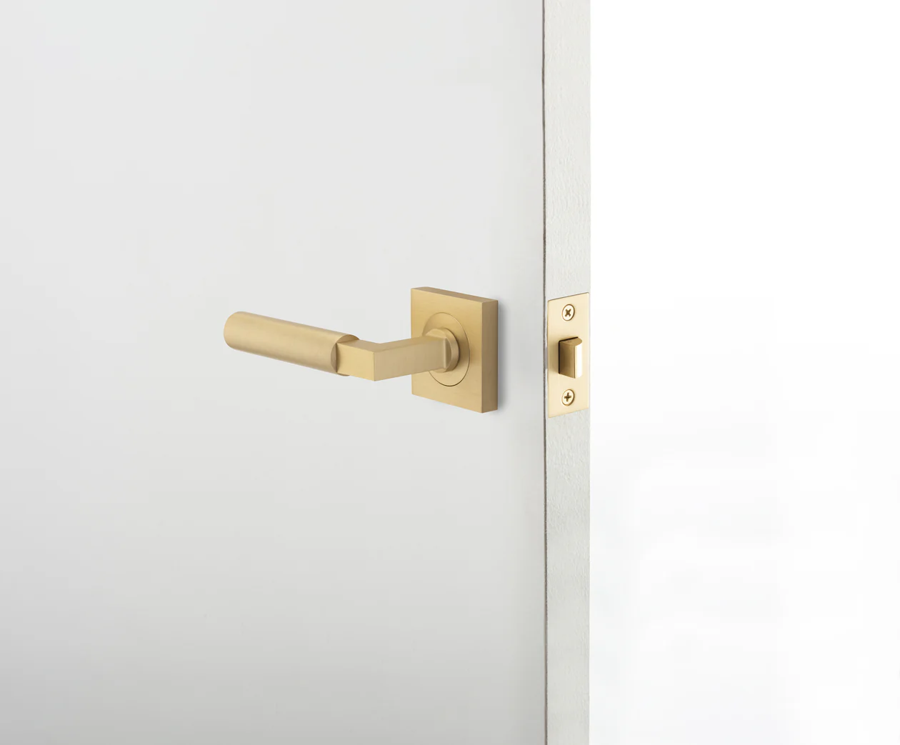 Iver Berlin Door Lever Handle on Square Rose Passage - Image 2