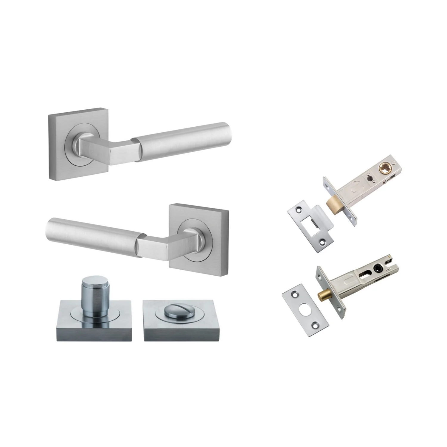 Iver Berlin Door Lever Handle on Square Rose Privacy Kit - Available in Various Finishes - Image 10
