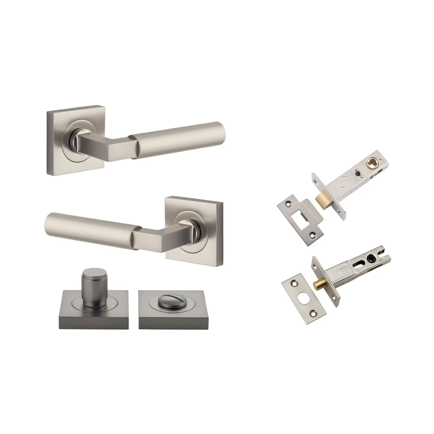 Iver Berlin Door Lever Handle on Square Rose Privacy Kit - Available in Various Finishes - Image 11