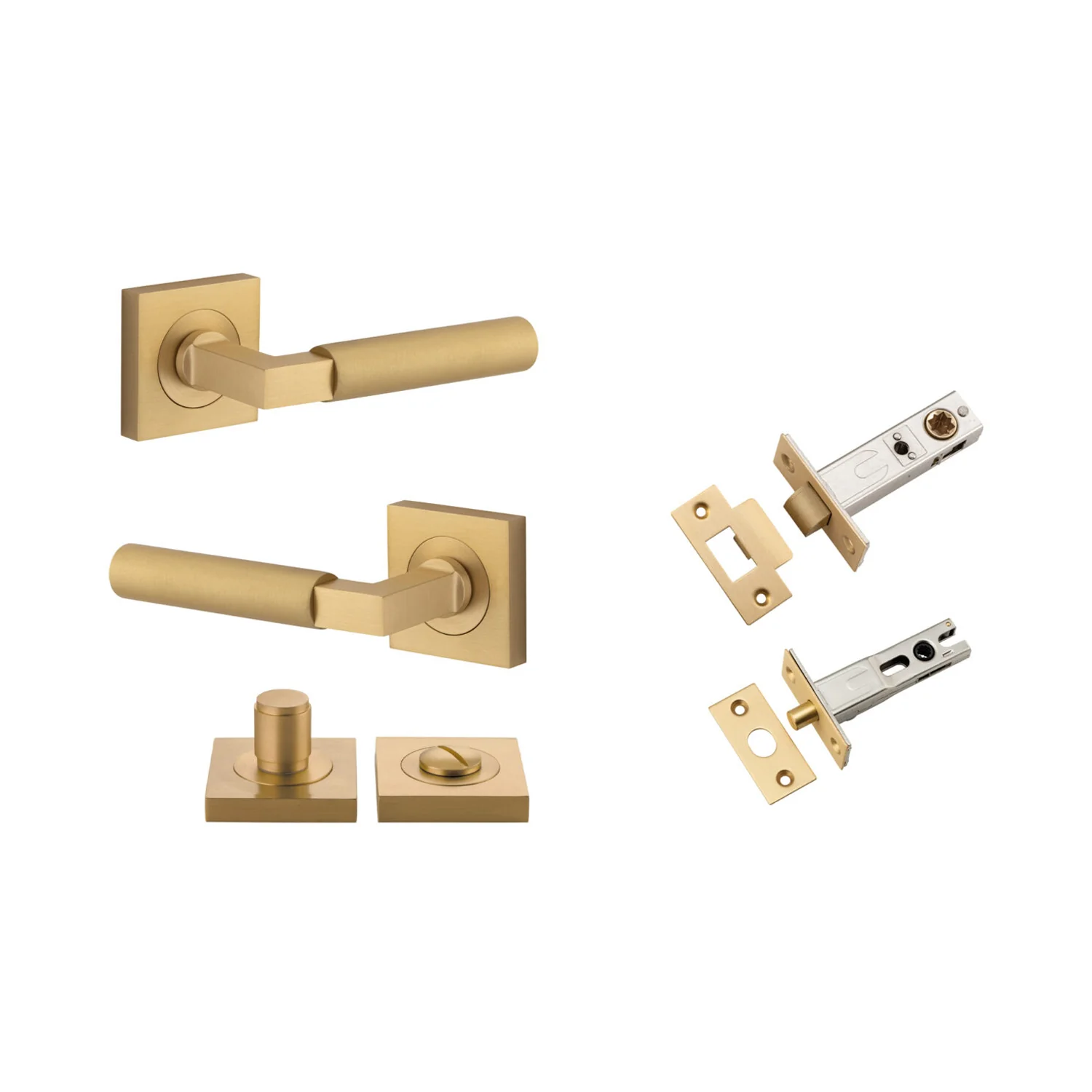 Iver Berlin Door Lever Handle on Square Rose Privacy Kit - Available in Various Finishes - Image 12