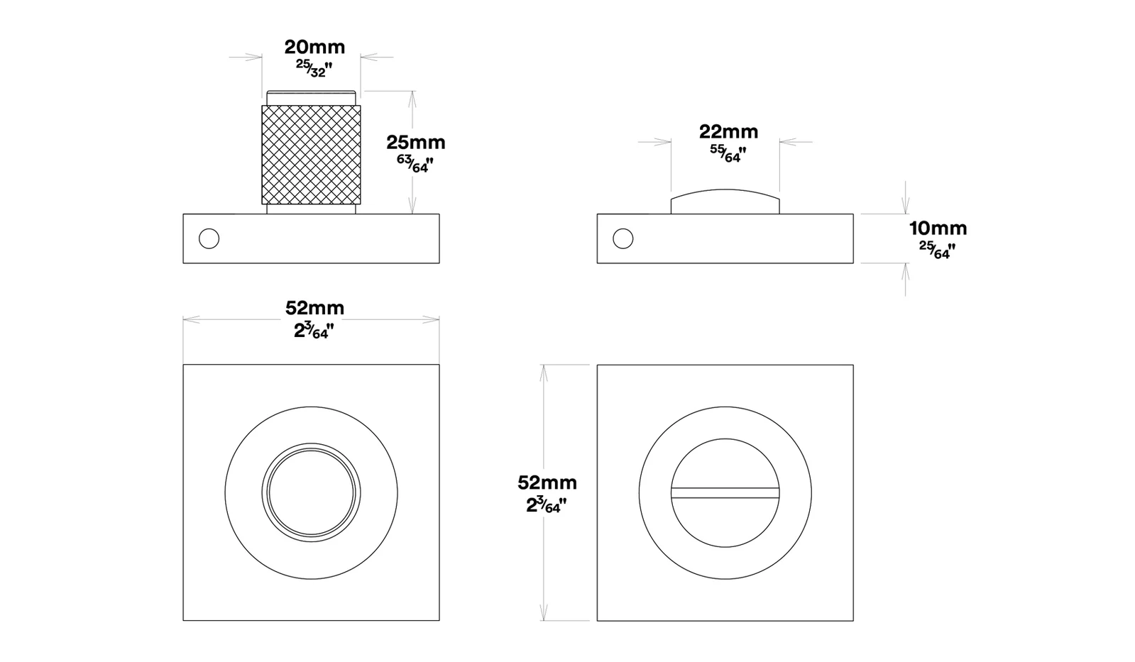 Iver Berlin Door Lever Handle on Square Rose Privacy Kit - Available in Various Finishes - Image 3
