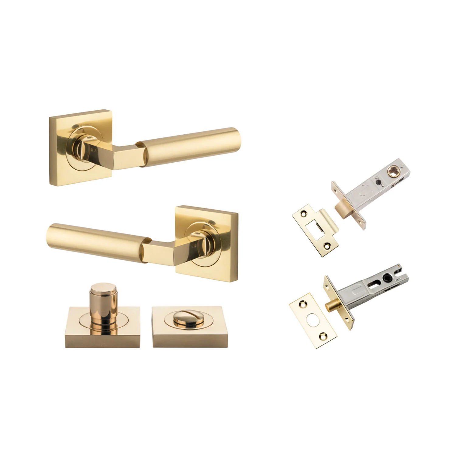 Iver Berlin Door Lever Handle on Square Rose Privacy Kit - Available in Various Finishes - Image 6