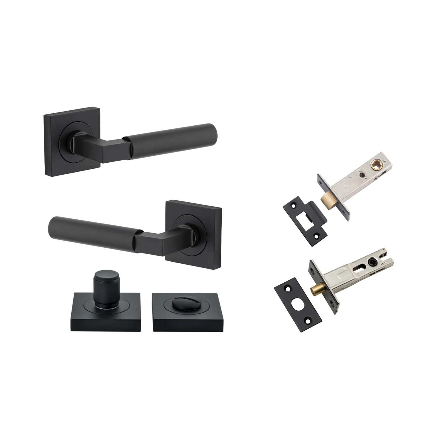 Iver Berlin Door Lever Handle on Square Rose Privacy Kit - Available in Various Finishes - Image 8
