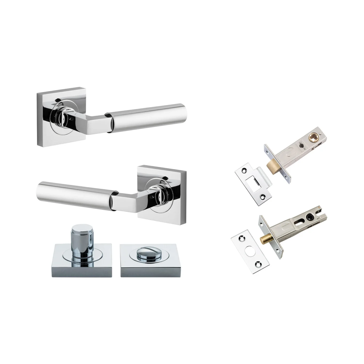 Iver Berlin Door Lever Handle on Square Rose Privacy Kit - Available in Various Finishes - Image 9