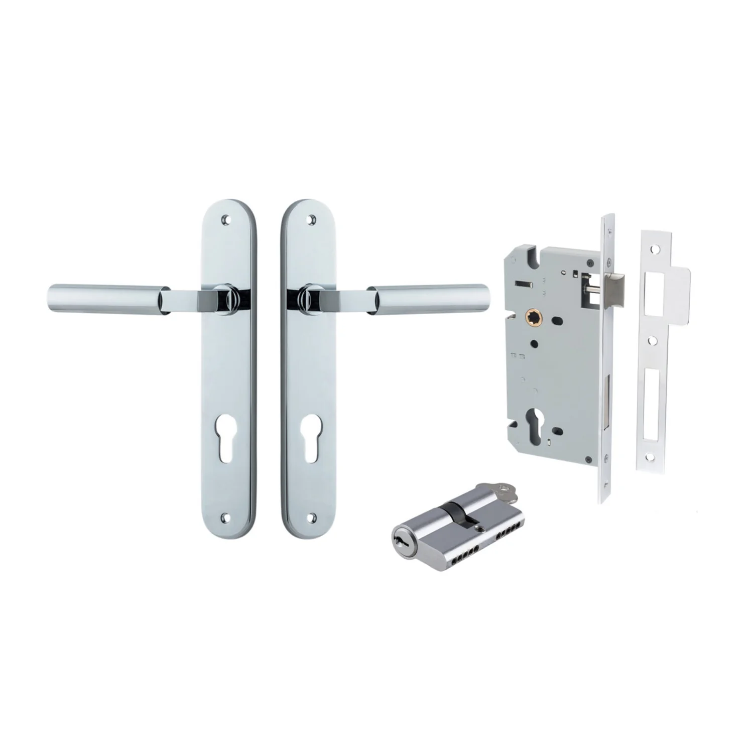 Iver Berlin Door Lever on Oval Backplate Entrance Kit Key/Key - Available in Various Finishes - Image 8