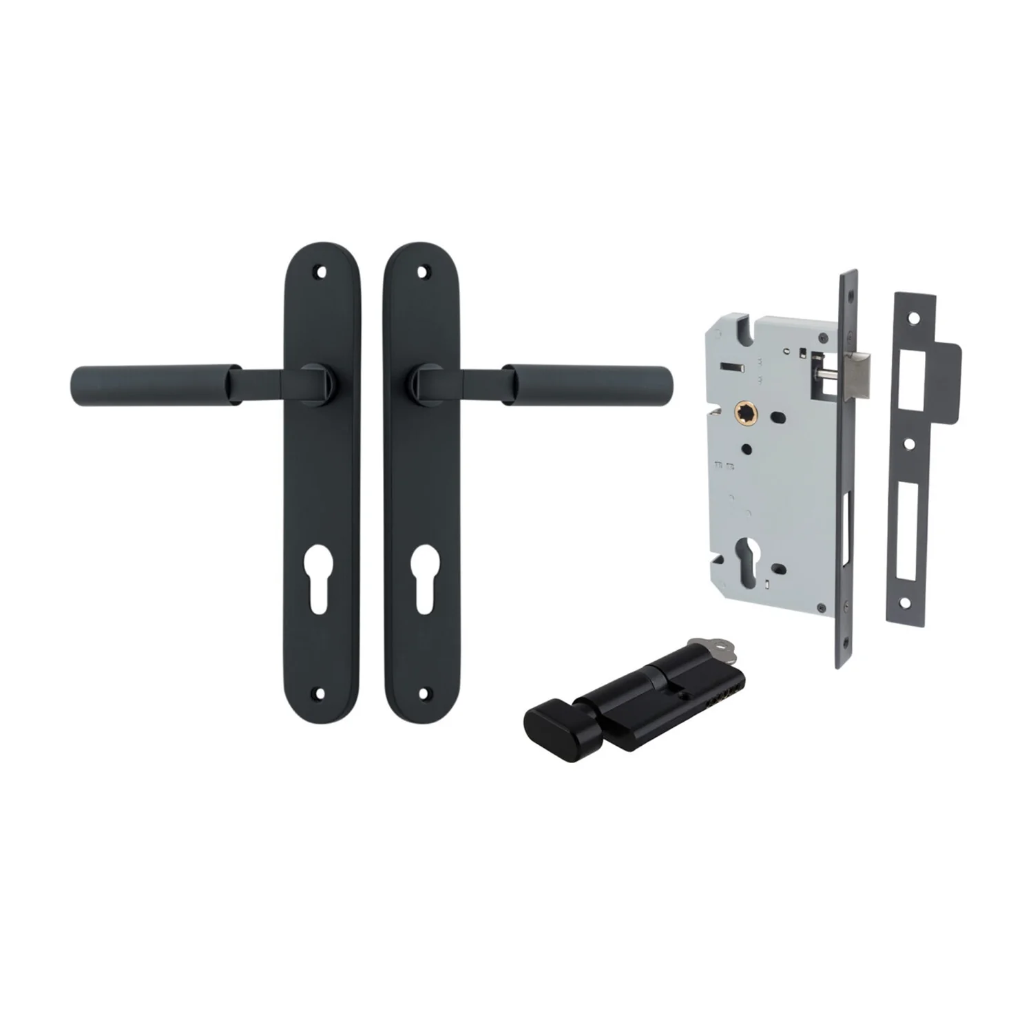 Iver Berlin Door Lever on Oval Backplate Entrance Kit Key/Thumb - Available in Various Finishes - Image 10