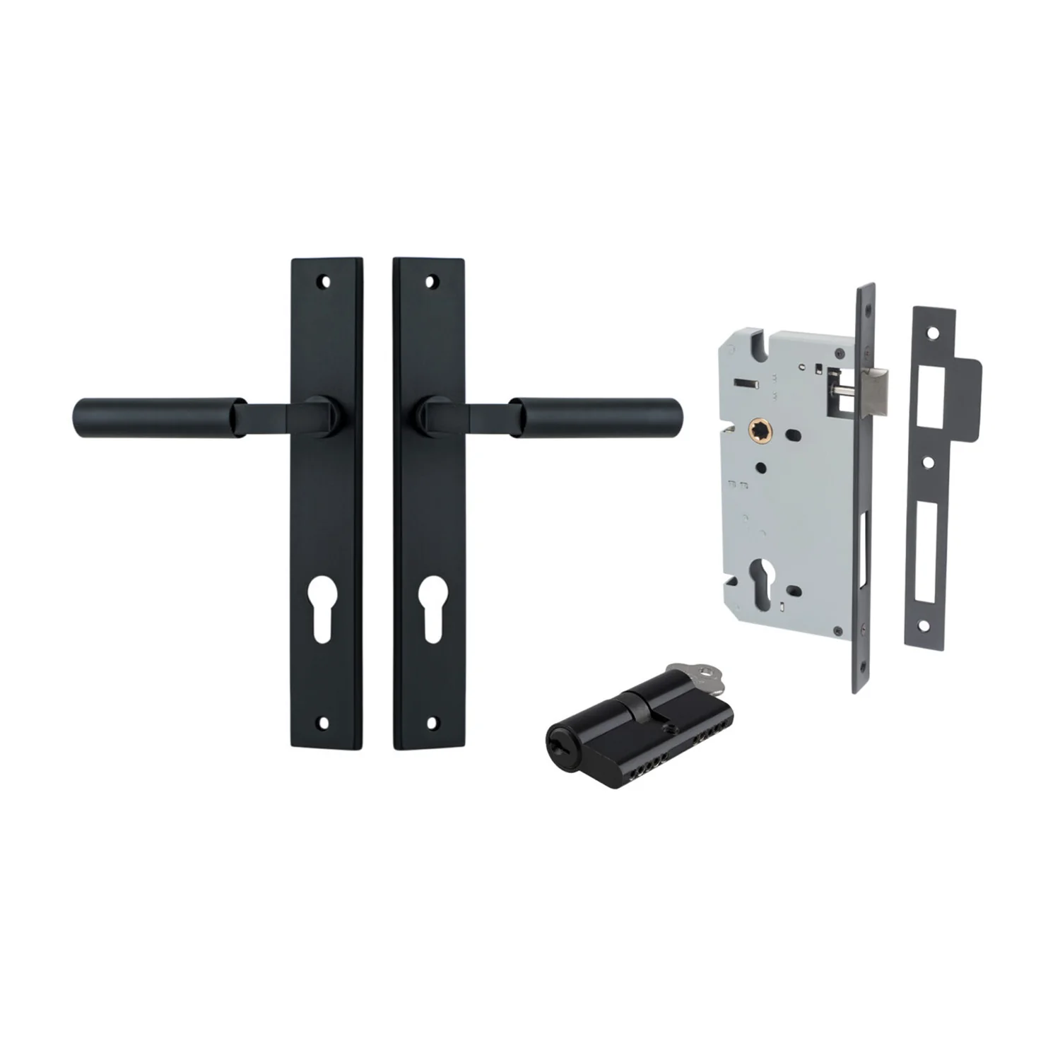 Iver Berlin Door Lever on Rectangular Backplate Entrance Kit Key/Key - Available in Various Finishes - Image 10
