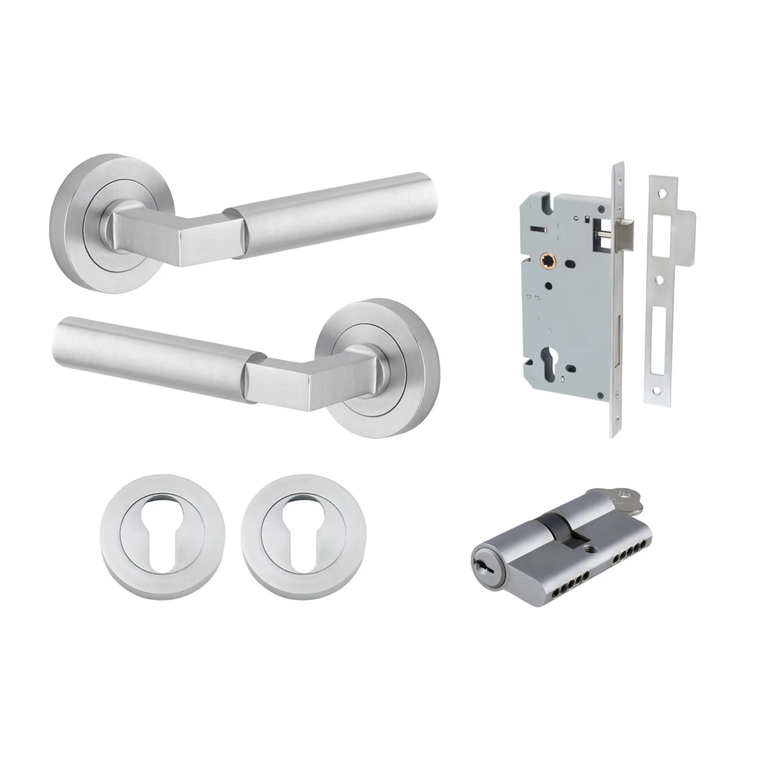 Iver Berlin Door Lever on Round Rose Entrance Kit Key/Key - Available in Various Finishes - Image 11