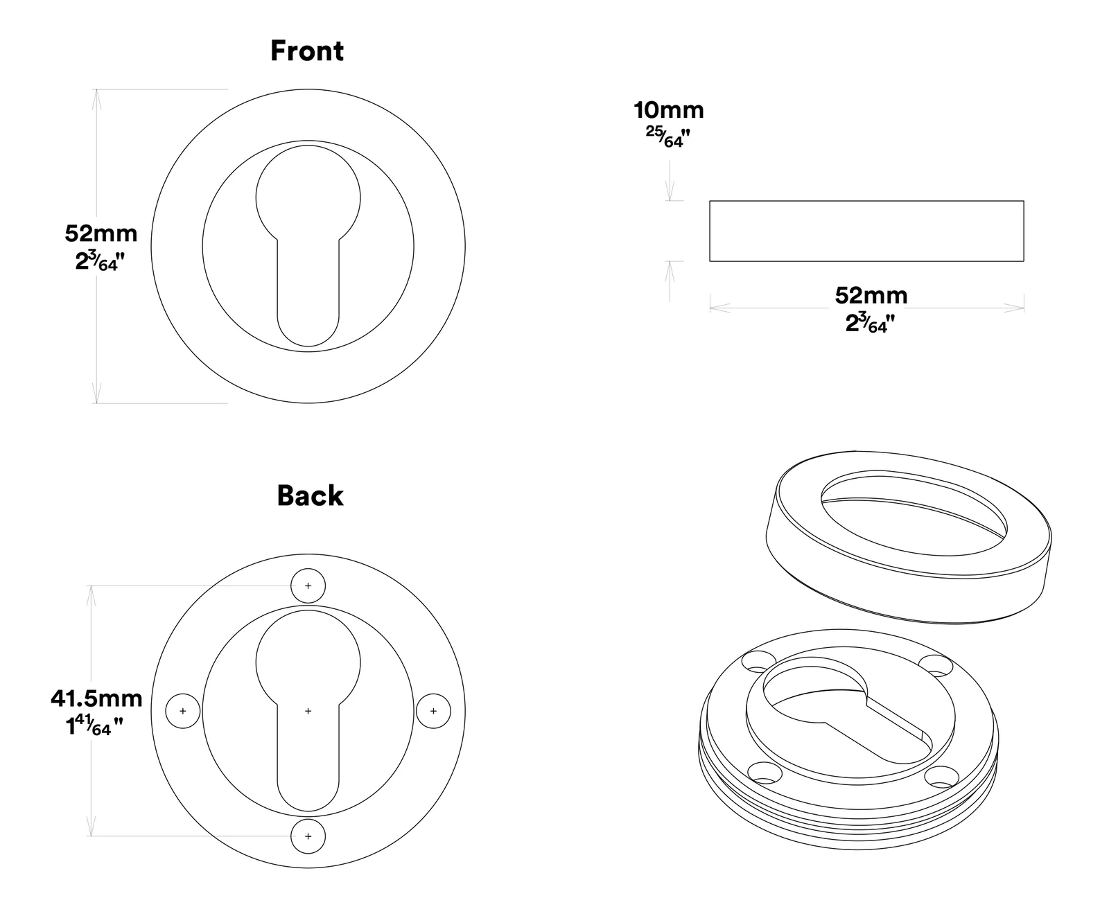 Iver Berlin Door Lever on Round Rose Entrance Kit Key/Key - Available in Various Finishes - Image 5