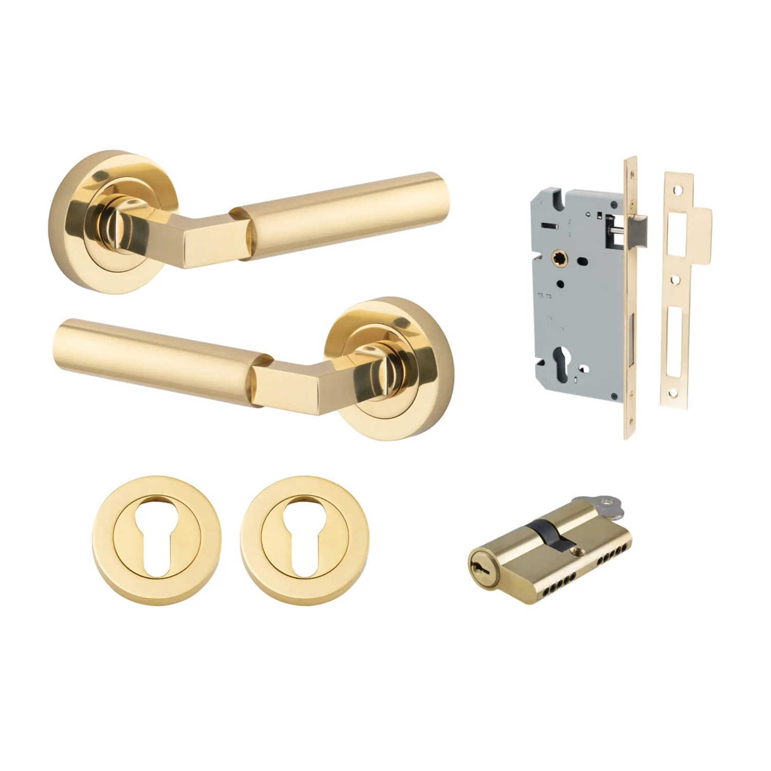 Iver Berlin Door Lever on Round Rose Entrance Kit Key/Key - Available in Various Finishes - Image 7