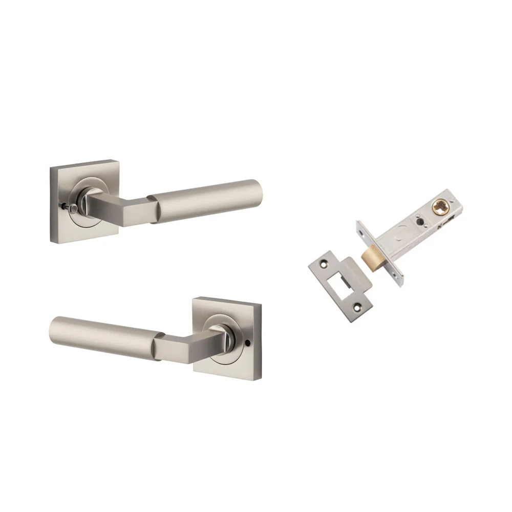 Iver Berlin Door Lever on Square Rose Inbuilt Privacy Kit 60mm Backset - Image 10
