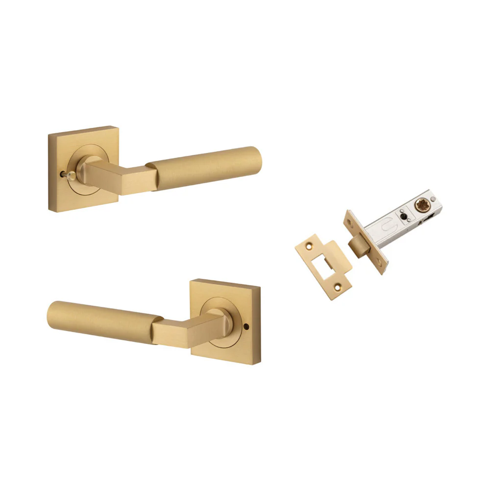 Iver Berlin Door Lever on Square Rose Inbuilt Privacy Kit 60mm Backset - Image 11