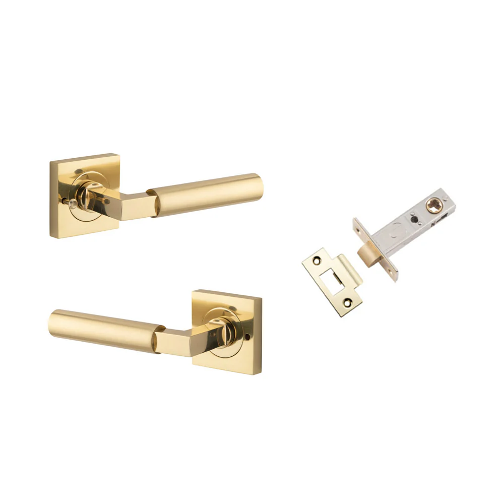 Iver Berlin Door Lever on Square Rose Inbuilt Privacy Kit 60mm Backset - Image 5