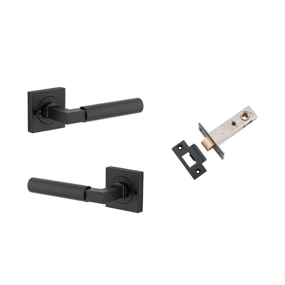 Iver Berlin Door Lever on Square Rose Inbuilt Privacy Kit 60mm Backset - Image 7