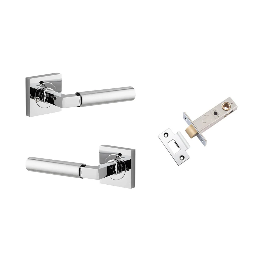 Iver Berlin Door Lever on Square Rose Inbuilt Privacy Kit 60mm Backset - Image 8