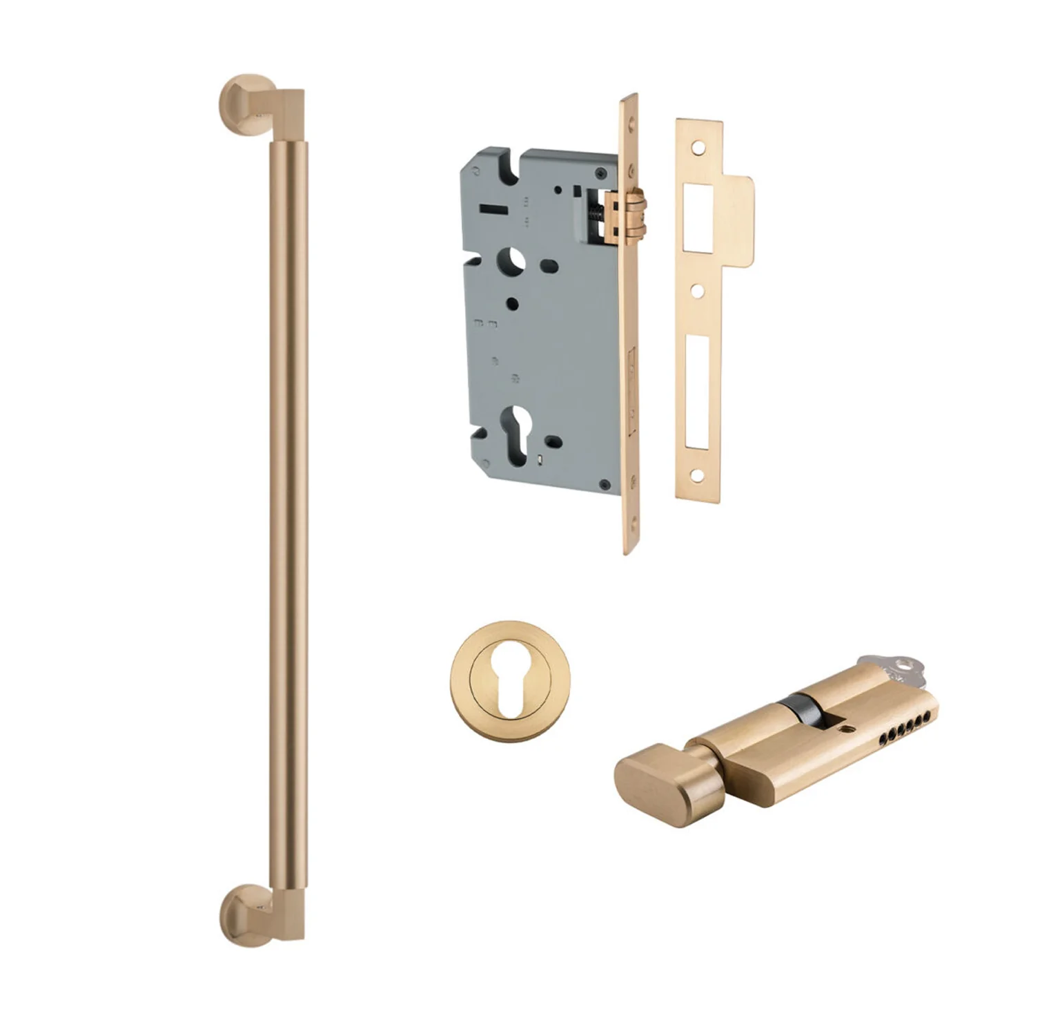 Iver Berlin Door Pull Handle Entrance Kit Key/Turn - Available in Various Finishes and Sizes - Image 11