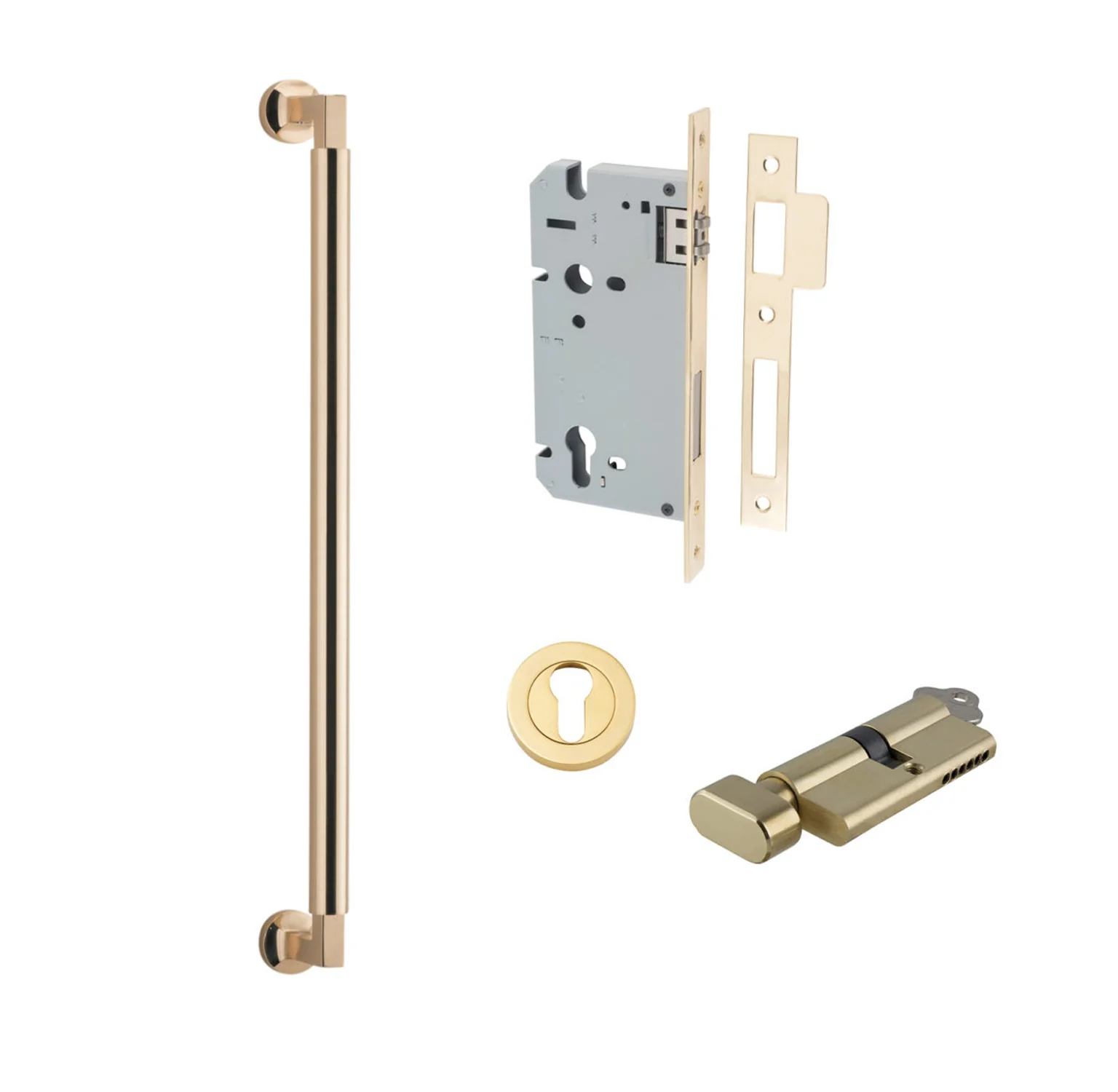 Iver Berlin Door Pull Handle Entrance Kit Key/Turn - Available in Various Finishes and Sizes - Image 4