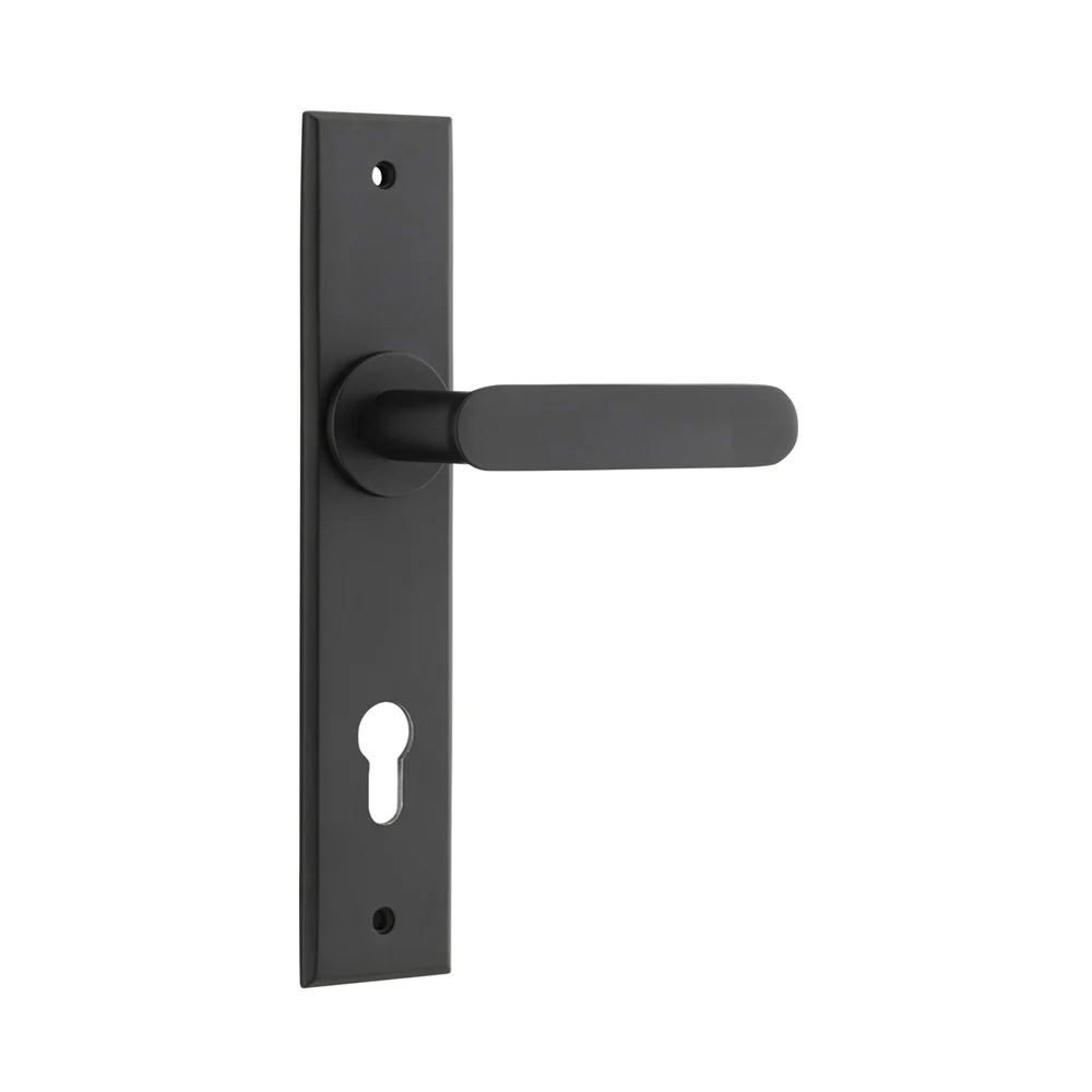 Iver Bronte Door Lever Handle on Chamfered Backplate Matt Black - Image 4
