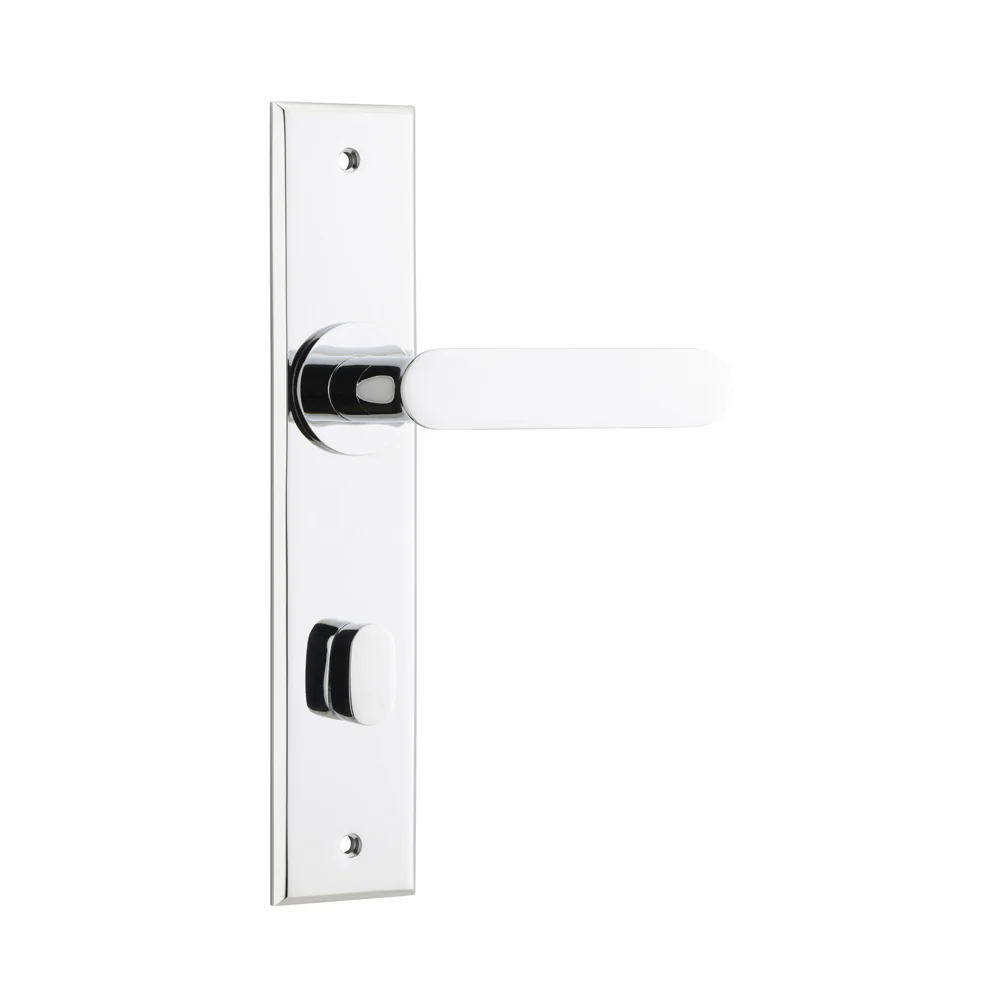 Iver Bronte Door Lever Handle on Chamfered Backplate Polished Chrome - Image 4