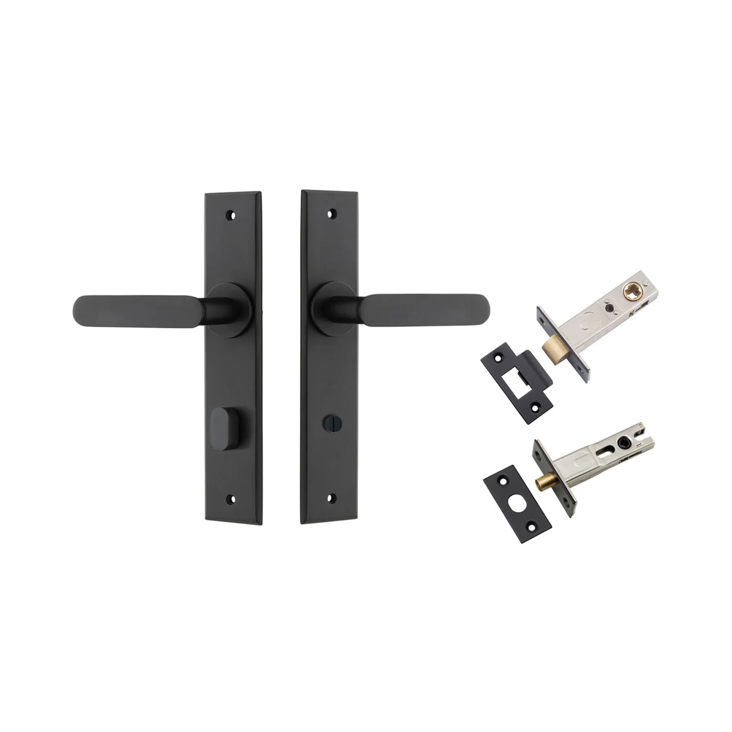 Iver Bronte Door Lever Handle on Chamfered Backplate Privacy Kit with Turn - Image 10