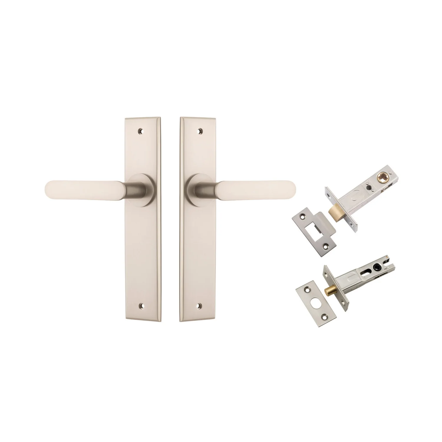 Iver Bronte Door Lever Handle on Chamfered Backplate Privacy Kit with Turn - Image 11