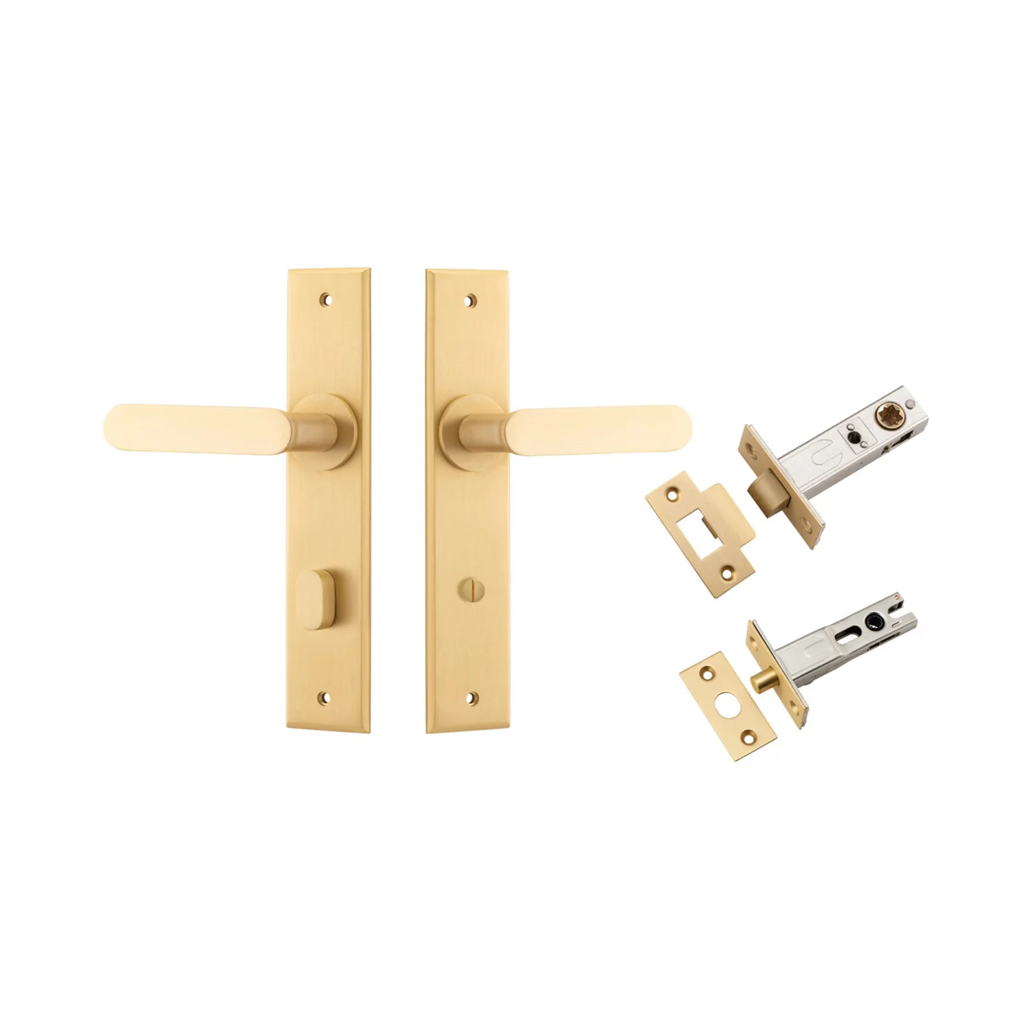 Iver Bronte Door Lever Handle on Chamfered Backplate Privacy Kit with Turn - Image 12