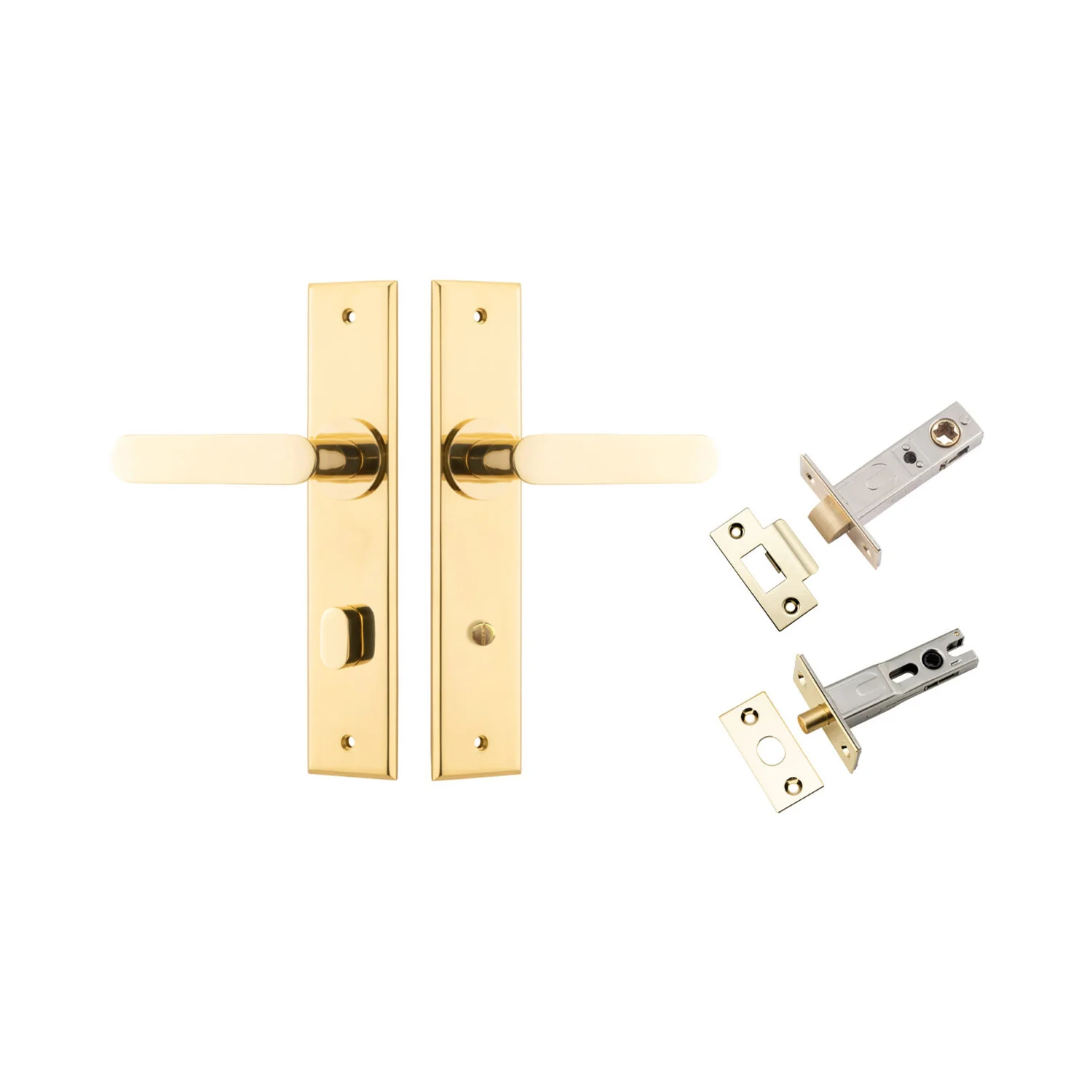 Iver Bronte Door Lever Handle on Chamfered Backplate Privacy Kit with Turn - Image 6